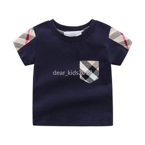 Yaz Yeni Bebek Çocuk Erkek Moda Nefes Alabilir Kısa Kollu Pamuk Gömlek Tops 1-6y