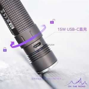 Yolda Meşaleler M9-GEN2 USB Doğrudan Şarj Mini Parlak Işık Küçük El Feneri Taşınabilir Su Geçirmez Süper Parlak Yeşim Kimlik HKD230903