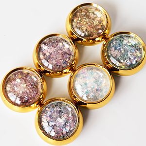 Holographic Nail Glitter Set, Nail Art Sequins, Nail Jewels - 8 Variety Gold Bottle DIY Flake, Hexagon Powder Mermaid #230904