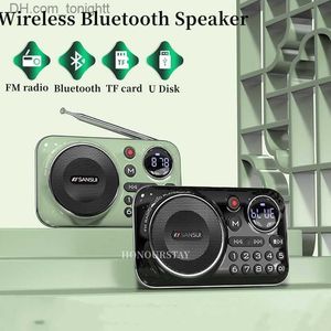Портативные колонки SanSui Radio Беспроводной Bluetooth-динамик Портативный стереодинамик HiFi Card Цифровой мультимедийный музыкальный плеер Открытый кемпинг Бумбокс Q230904