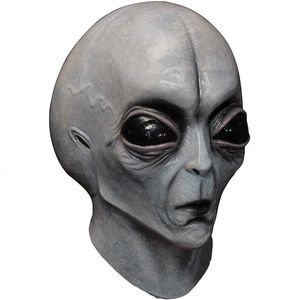Area 51 Alien Latex Helmet Mask - Full Head Halloween Cosplay Costume Accessory, Horror Sci-Fi Party Prop