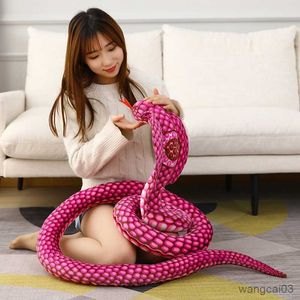 Stuffed Plush Animals 80 170 240cm Simulated Colorful Cobra Plush Toy Stuffed Animals Snakes Plushies Doll Funny Spoof Joke Soft Toys Home Decor R230904