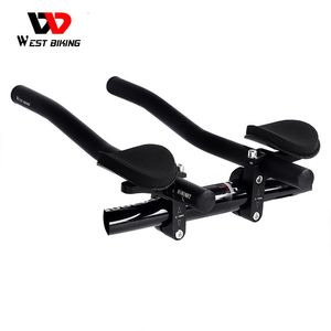 Bike Handlebars Components WEST BIKING Bicycle Rest TT Handlebar Clip on Aero Bars Handlebar Extension Triathlon Aerobars MTB Road Bike Cycling Handlebars 230904