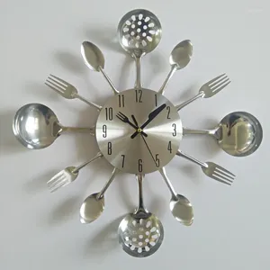 Duvar Saatleri Metal Saat Bıçak Mutfak Dekorasyon Kuvars Sessiz Modern Ayrılır İğne İzle