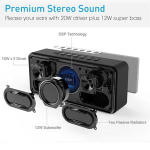 Портативные колонки DOSS SoundBox XL BT Music Беспроводная Bluetooth-колонка Мощный портативный сабвуфер Басовая звуковая коробка Домашнее аудио Компьютерные колонки HKD230905