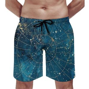 Erkek şort yaz spor salonu gece sembolü baskı sörf yıldız haritası şehir ışıkları tasarım tahtası kısa pantolon hızlı kuru yüzme gövdeleri artı boyutu