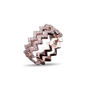 Tasarımcı AP Ring Lüks Top Gül Altın Dalga Endeks Yüzüğü Çift Katman Moda Trend Işık Küçük Tasarım Yüksek Sınıf Duygusu Aksesuarları Takı Hediyeleri