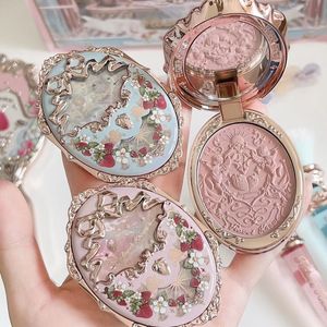 Blush Flower Know Strawberry Rococo Series Embos Face Makeup Matte Shimmer Pigmen Tahan Air Natural Nude Brightening Cheek l230904