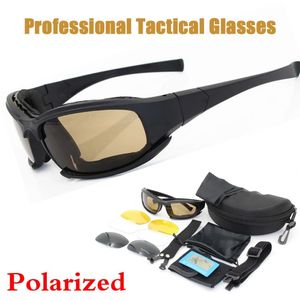 Taktik güneş gözlükleri 4 lens taktik gözlükler açık polarize tırmanma bisiklet balıkçılık spor gözlükleri rüzgar geçirmez toz geçirmez güvenlik koruyucu gözlük 230905