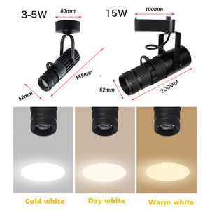 LED Track Light 7W Dimmable COB Spotlight, 3-Color Temperature, Square Aperture Zoom Lamp for Commercial & Museum Lighting