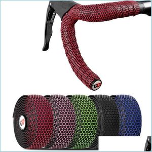 Lenker Fahrradlenkerband Rennrad Anti-Rutsch-Silikagel-Absorptionsgriff Bar Radfahren Wrap End Plughandlebars Drop Lieferung A Dhtlh