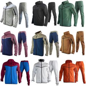 Tasarımcı Mens Trailsuit Seti NKE Tech Sports Pantolon ve Ceketli Kapüşonlu Çalışma Joggers Pantolon Uzun Kollu Avrupa Amerikan Futbol Ragbi Track takım elbise üstleri ve dipleri