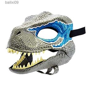 Parti Maskeleri Cadılar Bayramı Ejderha Dinozor Maskesi Açık Ağız Lateks Korku Dinozor Headgear Dino Maske Partisi Cosplay Kostüm Korkmuş Maske T230905