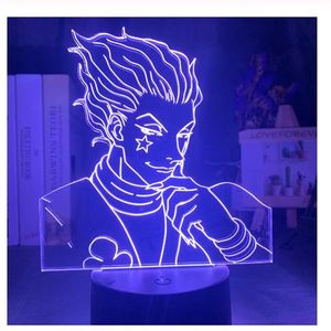 Çocuk Gecesi Işık Hediye Led Dokunmatik Yatak Odası Gece Işığı Anime X Hunter Dekor Işık Serin 3D Lamba Hisoka Gadgets287q