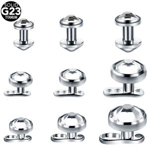 Göbek çan düğmesi halkaları 20pcs/lot G23 Mikro dermal ankraj üst seti taban dermal piercing cilt dermal halkalarda gizleme