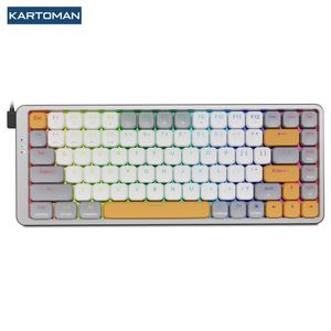 Клавиатуры KARTOMAN K1 Slim Mekanik Gaming RGB Keyboard Dukungan Bluetooth 5 0 Wireless USB 2 4G Bahasa Rusia Portuges для Mac OS Windows PC 230905