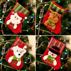 Рождественские украшения, подарочные носки, рождественские мешки для конфет, елочные украшения, подарочные пакеты с Санта-Клаусом и снеговиком от Ocean-shipping P67