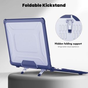 Capa para laptop para Macbook Air 13,6 13 polegadas M1 M2 Mac Book Pro 13 Capa protetora rígida para serviços pesados Amortecedores à prova de choque com suporte dobrável proteção total