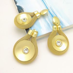 Комплект ожерелья и серег Est Design, африканский кристалл, ажурный золотой круглый кулон для женщин и девочек, Kingdom Ma