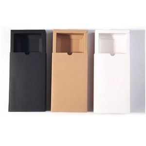 Упаковочные коробки Оптовая черная крафт -бумага Подарочная коробка белая упаковка картон свадебный печенье для детского душа.
