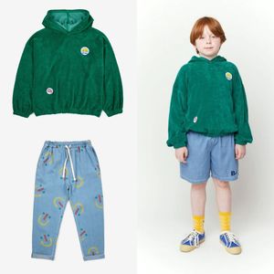 Толстовки, толстовки, детский махровый свитер с капюшоном BC, осенне-зимние джинсы для мальчиков и девочек с английским смайликом и принтом, 230906