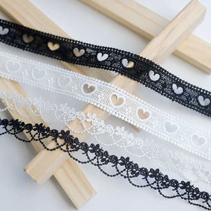 1 Yard weiß-schwarzes Netz bestickte wasserlösliche Spitzenborte für Fransenbesätze Partykleid Patches Nähzubehör Zubehör