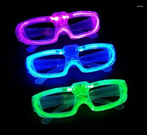 Parti dekorasyonu 240pcs/lot yanıp sönen gözlük LED parlayan malzemeler yenilik hediye parlak ışık festivali parıltı gözlükler sn1150
