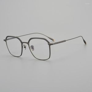 Güneş Gözlüğü Çerçeveleri Saf Titunyum Okuma Gözlükleri Erkekler Kadınlar için Yüksek Kaliteli Gözlük Çerçeve Çift Monokrom Mesh Dikiş Tasarım Optik