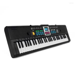 Mikrofonlar Full-MQ 61 Anahtarlar Elektronik Piyano Dijital Müzik Klavyesi Müzik Enstrüman Hediye Mikrofonlu Çocuklar İçin Yeni Başlayanlar