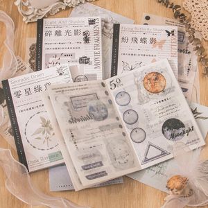 Other Decorative Stickers 4packsLOT Fragment collector series retro message paper masking washi sticker 230907