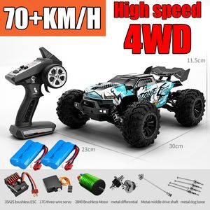 ElectricRC Car Rc Car Off Road 4x4 Высокоскоростной 75 км/ч Автомобиль с дистанционным управлением со светодиодной фарой Бесщеточный 4WD 116 Monster Truck Игрушки для мальчиков Подарок 230906