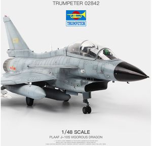 Aircraft Modle 1/48 PLAAF J-10S Vigorous Dragon Raptors Fighter Airplane Building Kit Plane Model Assembly Kit Collection DIY Trumpeter 02842 230906