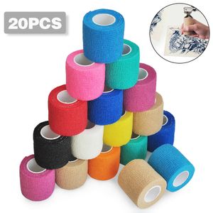 Other Tattoo Supplies 61020Pcs Disposable Bandage Tattoo Sport Wrap Tape Self Adhesive Elastic Bandage Tape Tattoo Permanent Makeup Accessories 230907