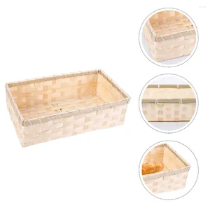 Conjuntos de louça de bambu cesta de armazenamento festa fornecimento tecido veg embalagem de presente tecelagem recipiente de cupcake