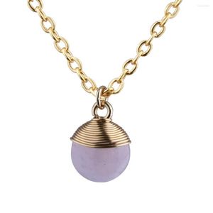 Цепи позолоченные медная проволока опал розовый кристалл кулон ключицы ожерелье для женщин вечерние ювелирные изделия подарок