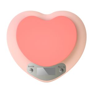 Оптовая продажа сердце электронные цифровые весы портативные кухонные весы 0,1 г/3 кг розовый вес баланс карманные весы измерительные инструменты