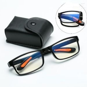 Солнцезащитные очки складные очки для чтения мужские сверхлегкие очки для пресбиопии HD линзы с футляром для очков 1,0 до 4,0 компьютер