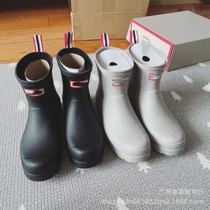 Ayakkabılar yüksek h kısa tüp yağmur botları, mevsim mektubu kayması
