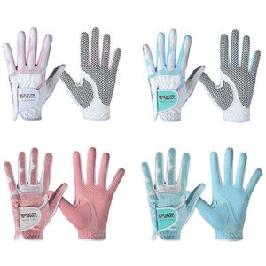 Другие товары для гольфа PGM Женские перчатки для гольфа Левая рука Правая рука Спортивные перчатки из высококачественной нанометровой ткани для гольфа Дышащая защита ладоней 230907