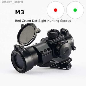 Teleskoplar M3 Kırmızı Yeşil Dot Sight Sight Optik Taktik Refleks Görünüm Kapsamı Sighting Telescope Av Kapsamları Taktik Optik Silah Tüfeği Kapsamı Q230907