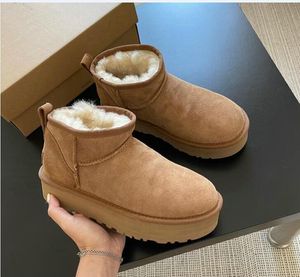 Designer clássico ultra mini botas de neve plataforma mulheres homens pele de carneiro tazz castanha areia mostarda semente bege driftwood australiano inverno tornozelo sapatos tr