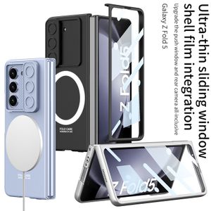 Magsafe para Samsung Galaxy Z Fold 5 Case de carregamento sem fio Push Lens Protection Film Cover