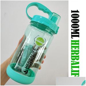Su Şişeleri MTI Renk 1000ml BPA Gri Gül Kırmızı Taşınabilir Herbalife Beslenme Plastik Spor Yürüyüşü Fitness St Su Şişesi Damlası Deliv DH2WP