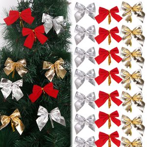 Noel Dekorasyonları 122436pcs Ev için Yay Kırmızı Bowknot Noel Ağacı Süsleri Yıl 2024 Navidad Kerst Dekor 230907