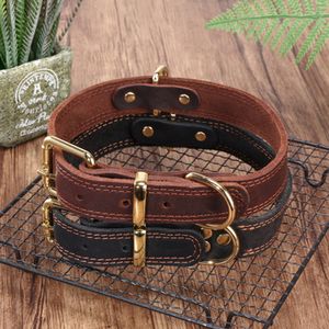 Dog Collar, Genuine Leather Dog Collar, Heavy Duty Collar, Wide Dog Collar for Small Medium Large and Extra Large Dog