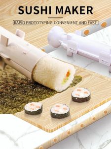 Sushi Tools Pembuat cepat rol cetakan nasi sayuran penggulung daging gadget DIY perangkat pembuat mesin peralatan dapur 230907