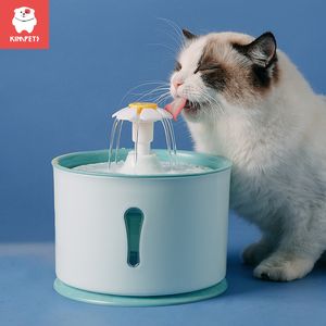 Миски для кошек Кормушки Kimpets 24L Диспенсер для питьевой воды для домашних животных Фильтры с активированным углем Светодиодный контейнер для автоматической подачи USB-интерфейс 230907