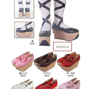 Dress Shoes Womens Platform High Heel Pumps Sandals Cross-straps Lolita Cosplay Creepers Japanese Harajuku Shoes Rocking Horse 230907