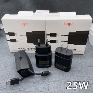 Оригинальный логотип Адаптеры настенного зарядного устройства USB C PD 25 Вт с кабелем типа C–C для Samsung Адаптер сверхбыстрой зарядки Быстрая зарядка В розничной упаковке