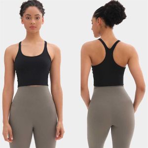 Lu-35 Yoga Sports Bra y Style Women Womenwears Fitness Tank Tops Rahat Egzersiz Giyim Giysileri Düz Renk Yastıklı 256V